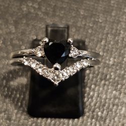 Black Sapphire Heart Ring