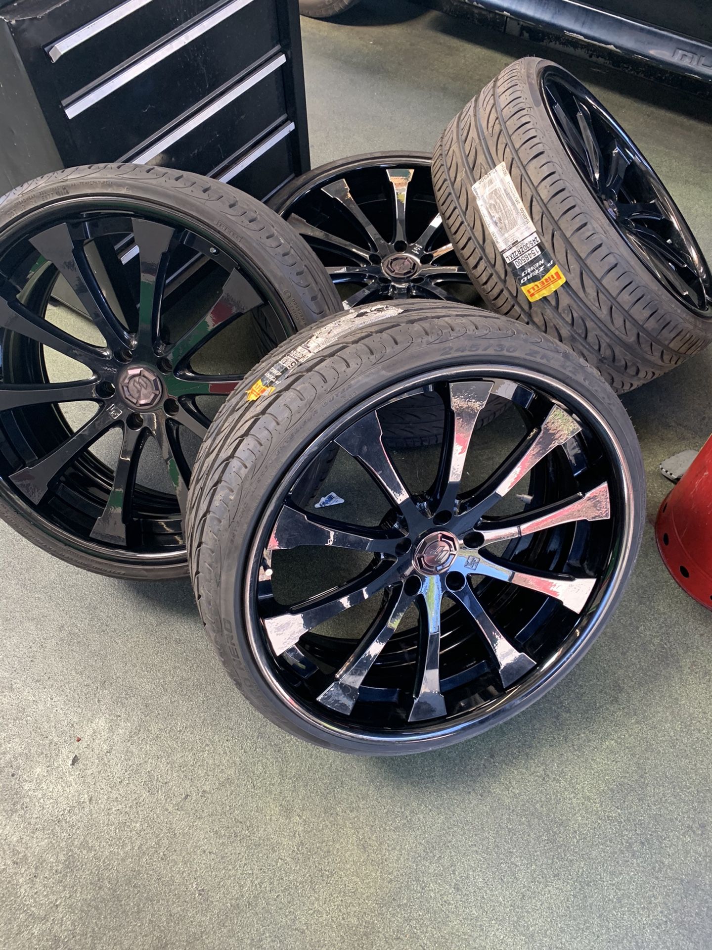 R22 black Lexani wheels and tires pirelli for Sale in Sun City, CA ...