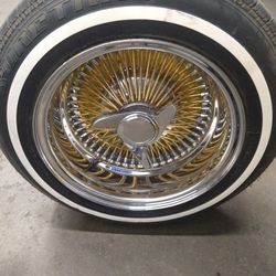 14" Wire Wheels Center Gold 