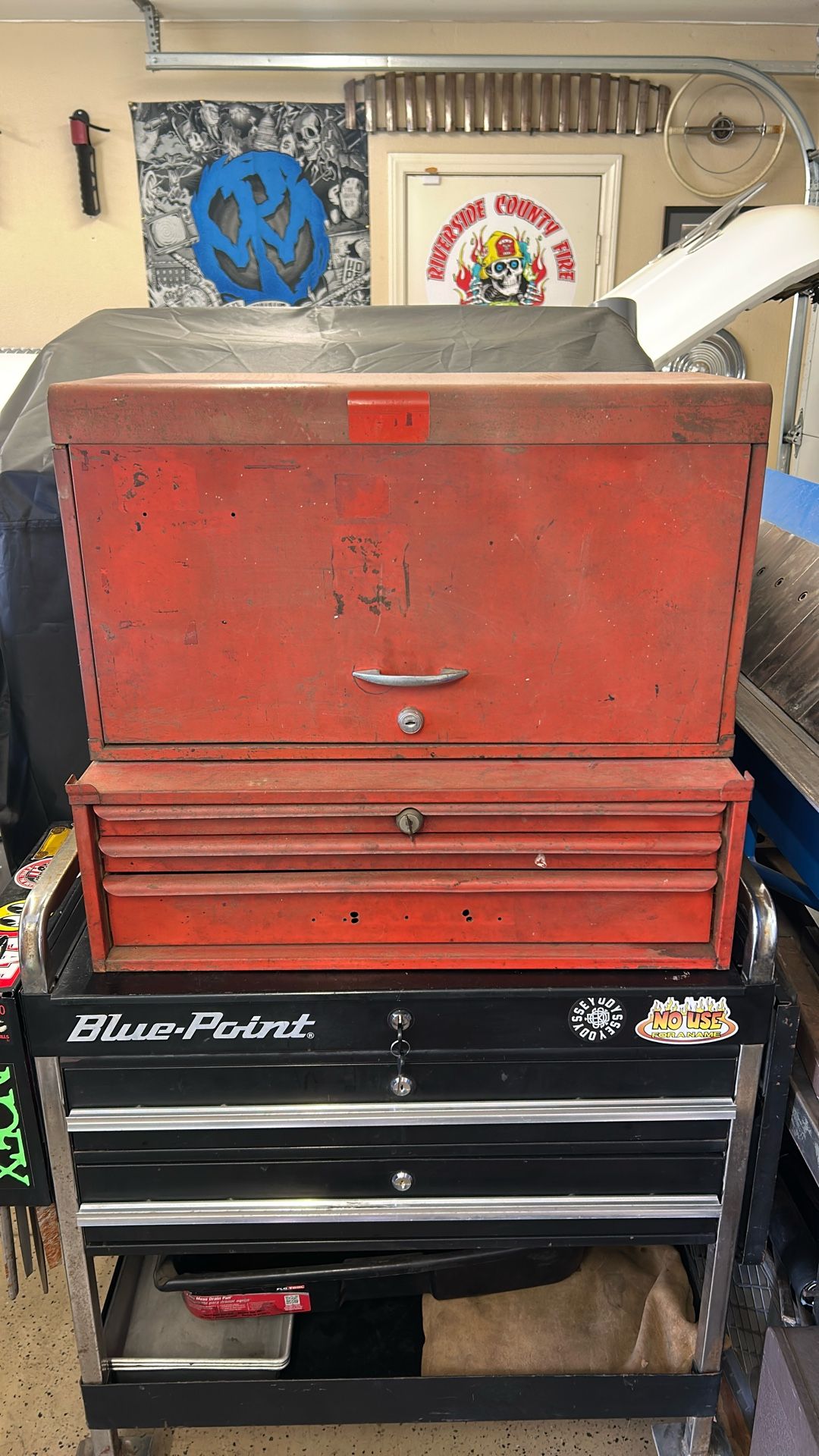 Vintage Snap On Tool Box Chest With Key