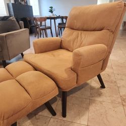 Sofa Chair with Ottoman With Adjustable Backrest 