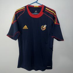 Spain National Team Training Jersey Mens Large Blue Adidas 2009-2010 Futbol