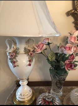 Gorgeous vintage “ROSE” lamp with new shade