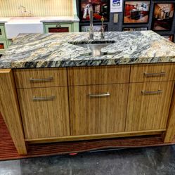 Granite kitchen island bar with Martini Sink. 