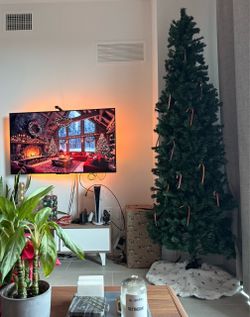 Tall Thin Prelit Artificial Christmas Tree