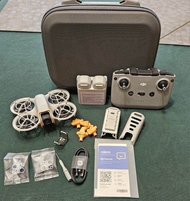 DJI NEO With RC-N2 Controller-UNBOUND-2x Batteries W/Charging Hub-Custom Case-Extras-Only Flown 1X
