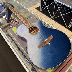Ibanez AEWC32FM Indigo Sunset Fade Thin-Body Acoustic Electric Guitar 