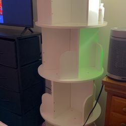 Plastic 3 Tier  Drawer And A 4 Tier Wood Bookshelf 