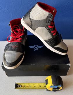 Creative Recs Men’s Shoes, Cesario Charcoal Gray/Red, US Men Size 10 [USED]