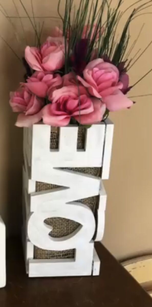 Flower vase custom text made on order
