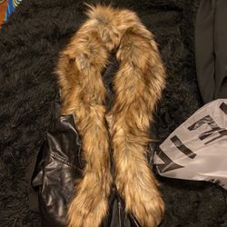 Shein Faux Fur Leather Vest  Thumbnail