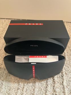 Prada Sport Glasses Sunglasses Hard Case Shell Black Plastic Lightweight + Box