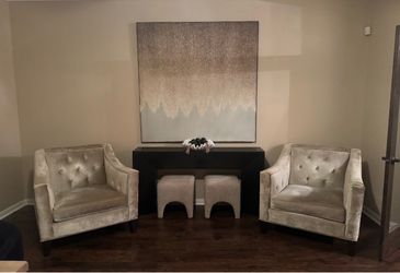 Velvet Tufted Accent Chairs – Set of 2