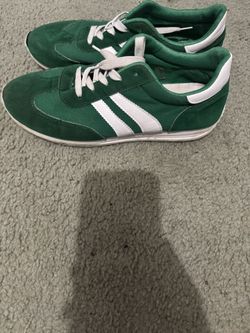 Green and White Sneakers