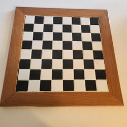 Chess Board with Tile And Wood Frame