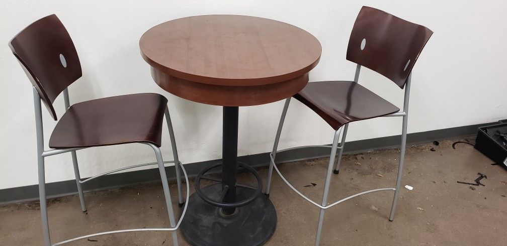 Modern Bar Style Table With 2 Chairs