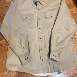 RedHead Khaki Easy-Care Button-Down Long-Sleeve Shirt. XL
