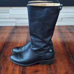 Youth Frye Melissa Button riding boots, Size 4 Black Leather