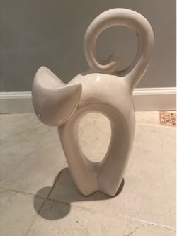 White Cat Sculpture - Modern Home Decor