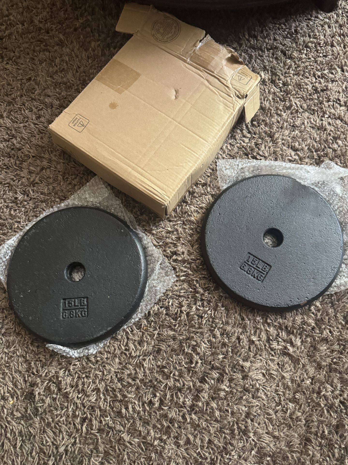 Yes4All Standard 1" Cast Iron Weight Plate - Ideal for Strength Training 2x15lbs =30lbs