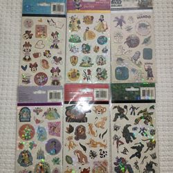 Disney Stickers Bundle 12 Complete Sheets of Reflective Stickers