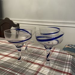 Blue Swirl Margarita glasses