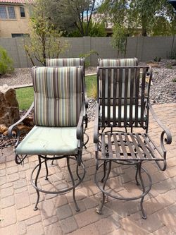 Bar height outside chairs