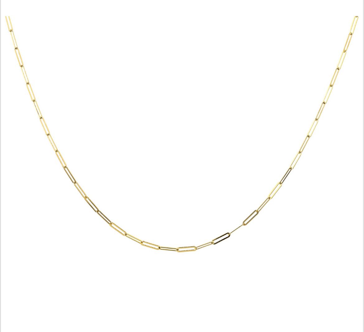  10K Yellow Gold 1.7MM Paperclip 20 Inch Chain