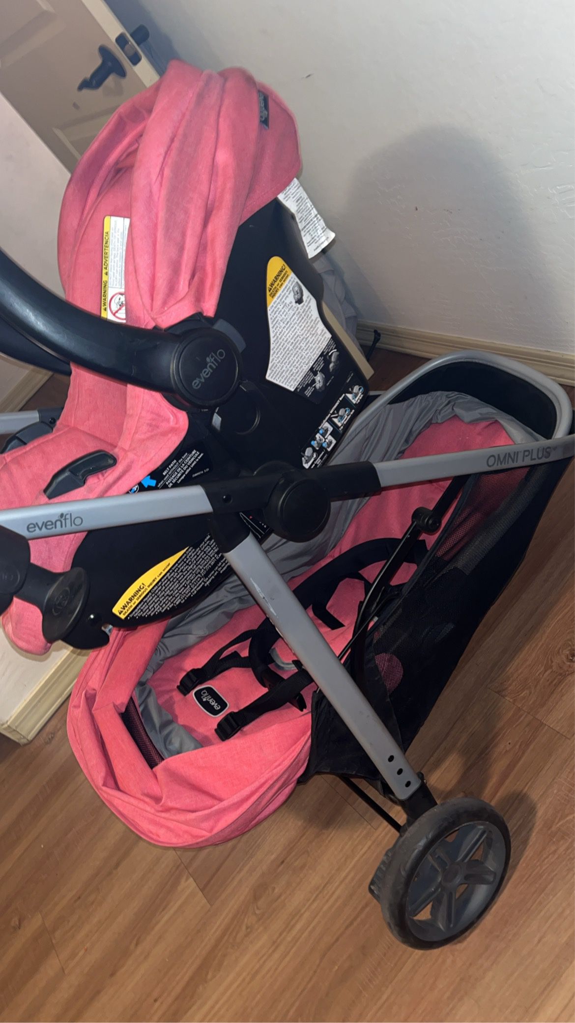 Used Evenflo Car Seat And Stroller Combo