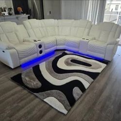 Sectional Reclining New Led Lights Console Speakers 