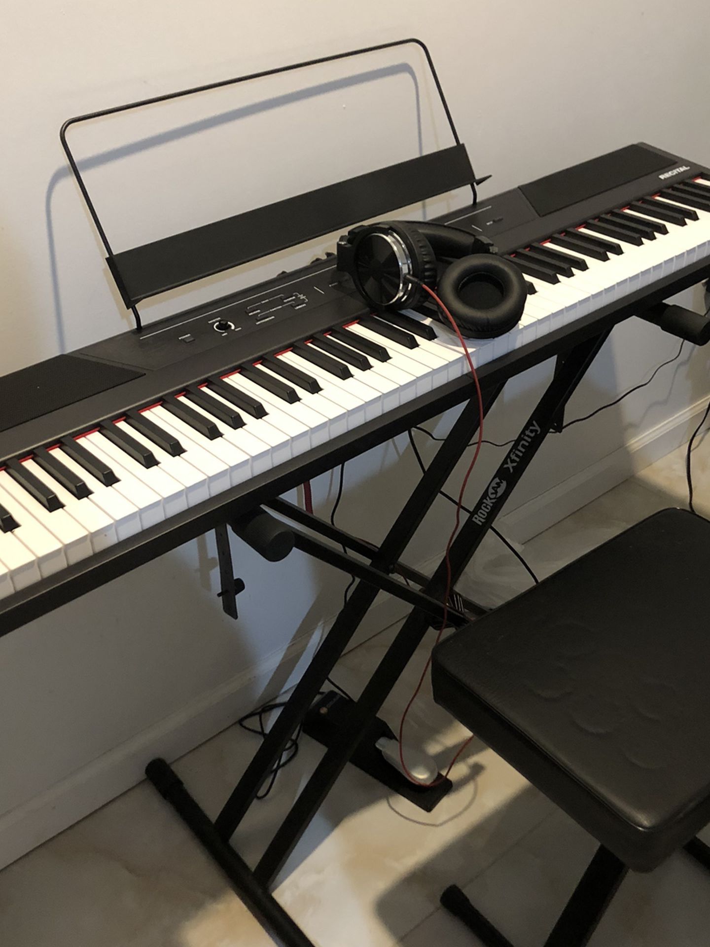 Alesis Recital R88 Keyboard w/ Stand, Bench, Headphone, Pedal, Cover