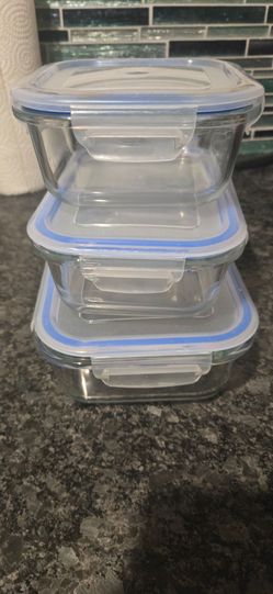 Glass Food Storage Containers with Locking Lids Set of 7