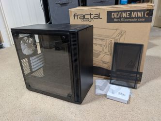 Fractal Design Define Mini C TG Micro-ATX PC Case – Tempered Glass / CIB w/ Box