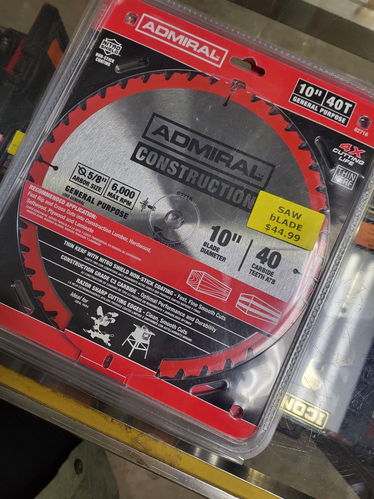 Admiral 10 in. 40 Tooth General Purpose Circular Saw Blade Nitro Shield Coating