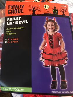 New Halloween costume frilly lil devil sz 2-4