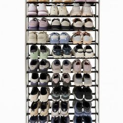 Chrome 10‑Tier Shoe Racks – Two Available – $40 Each