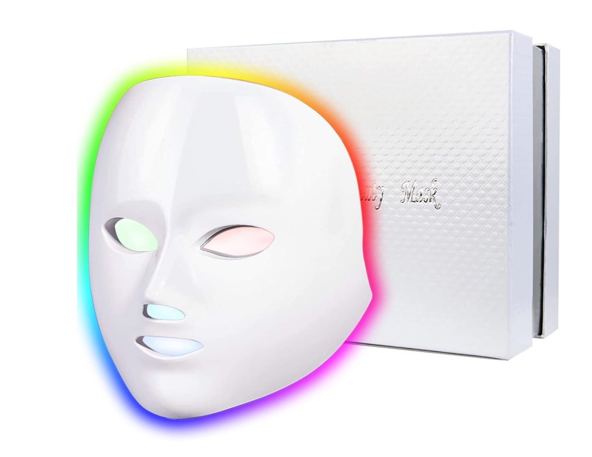 LOUDYKACA Face mask light therapy, red face light therapy, 7-1 colors LED facial skin care mask