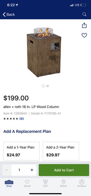 Allen Roth Gas Fire Pit Brand New Open Box Model 1260944 For