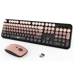 Wireless Retro Style Keyboard And Mouse