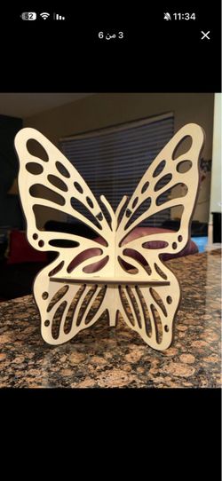 Mini Wooden Butterfly Corner Display shelf
