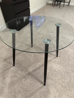 Glass Round Dining Table
