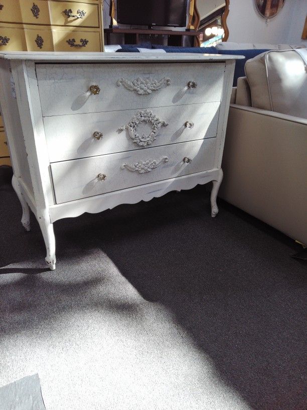 3  Drawers White Chest 42"W x 18"D x 34"H