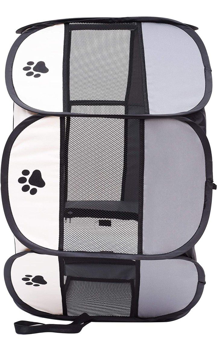 Mile High Life | Portable Cat Dog Crate | Foldable Dog Case Tent I
Collapsible Travel Crate | Water Resistant Shade Cover I for
Dogs/Cats/Rabbit (Gray