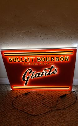 Giants X Bulliet Bourboun LED wall hanging.