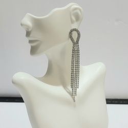 Silver Cz Diamond Women's Drop Dangle Earrings Gift