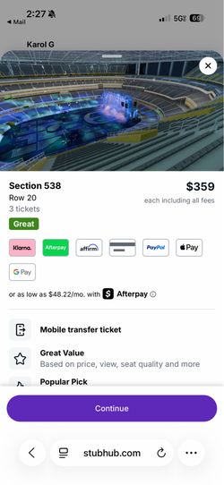 Karol G ticket
