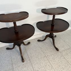 Antique Two Tiered End Tables 