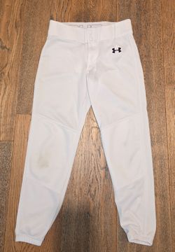 Under Armour - Heat Gear - Boys - Youth: Medium - Baseball Pants (Long) - Slight Stain Right Knee - Polyester - White
