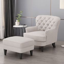 Caleb Fabric Chair & Ottoman