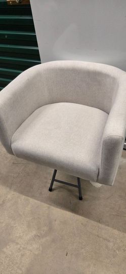 Light Gray Upholstered Barrel Accent Chair